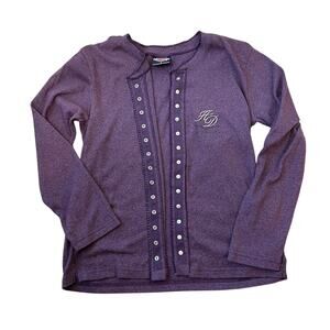 Vintage Harley Davidson Womens Long Sleeve Top size Large Bossier City Purple